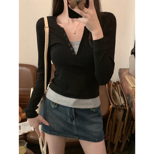 2ピースレイヤードロングTシャツ