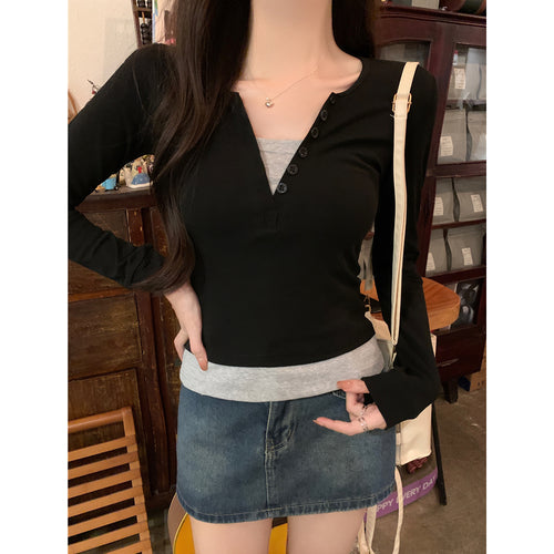 2ピースレイヤードロングTシャツ