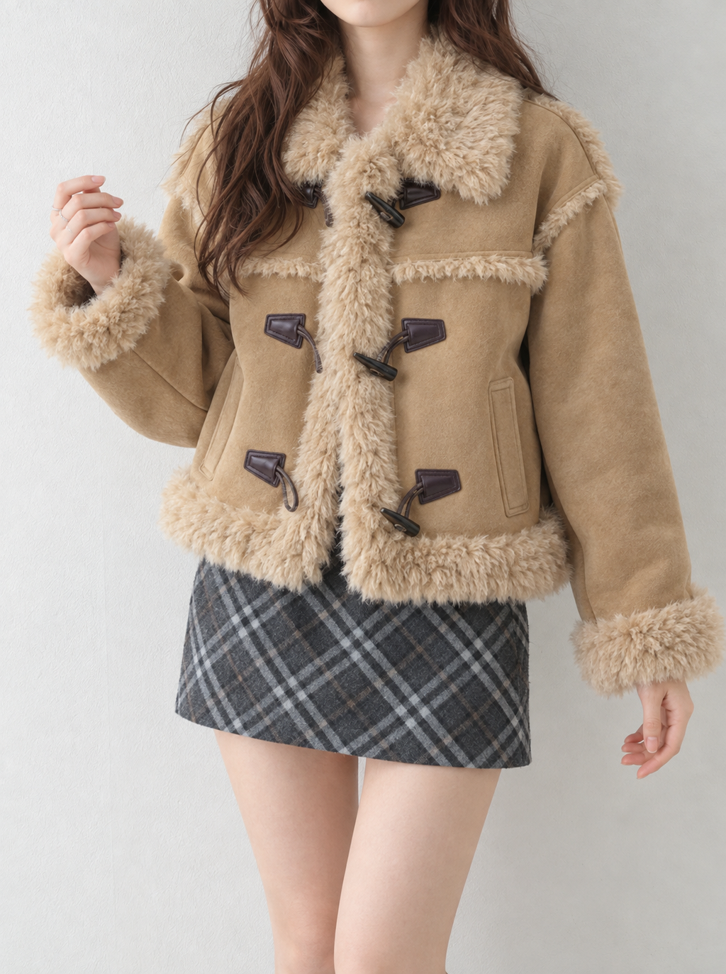 ボリュームファーショートダッフルコート