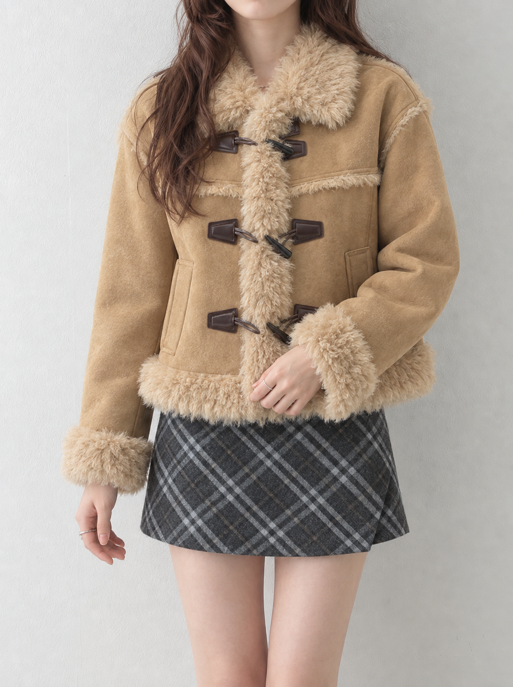 ボリュームファーショートダッフルコート
