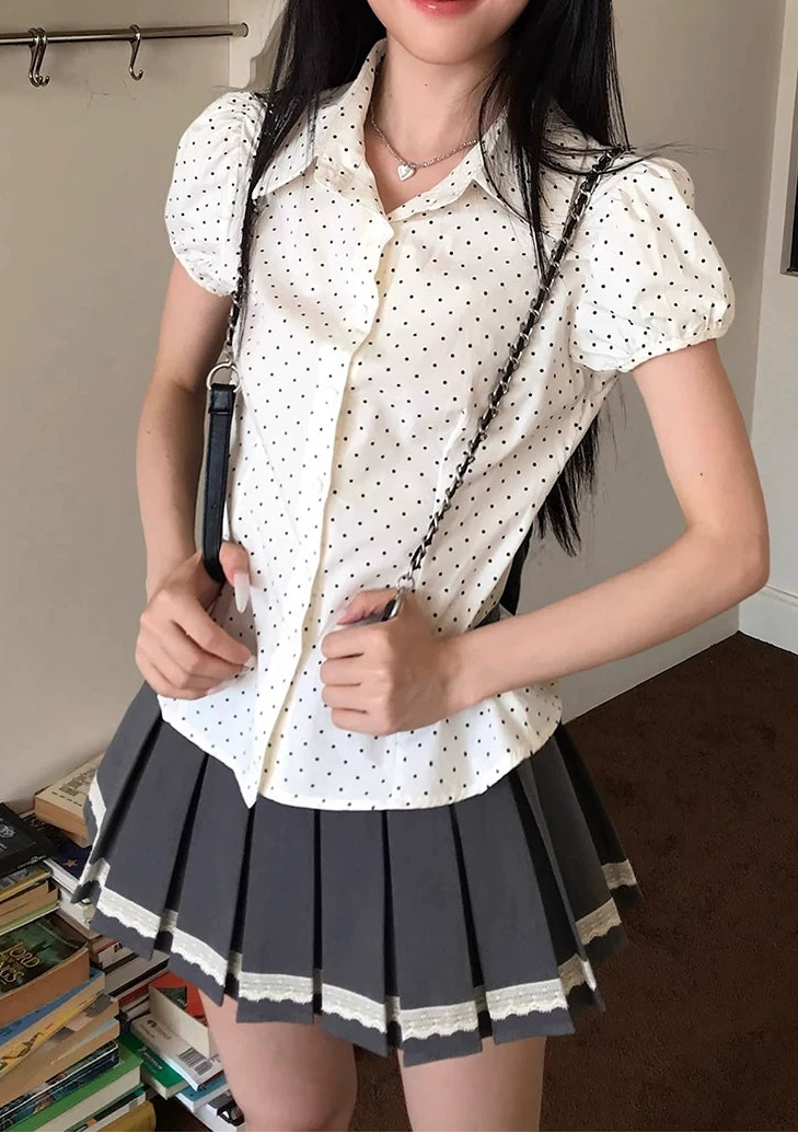 ドットパフスリーブシャツ