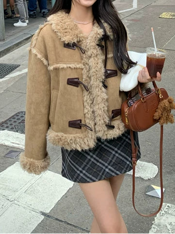 ボリュームファーショートダッフルコート