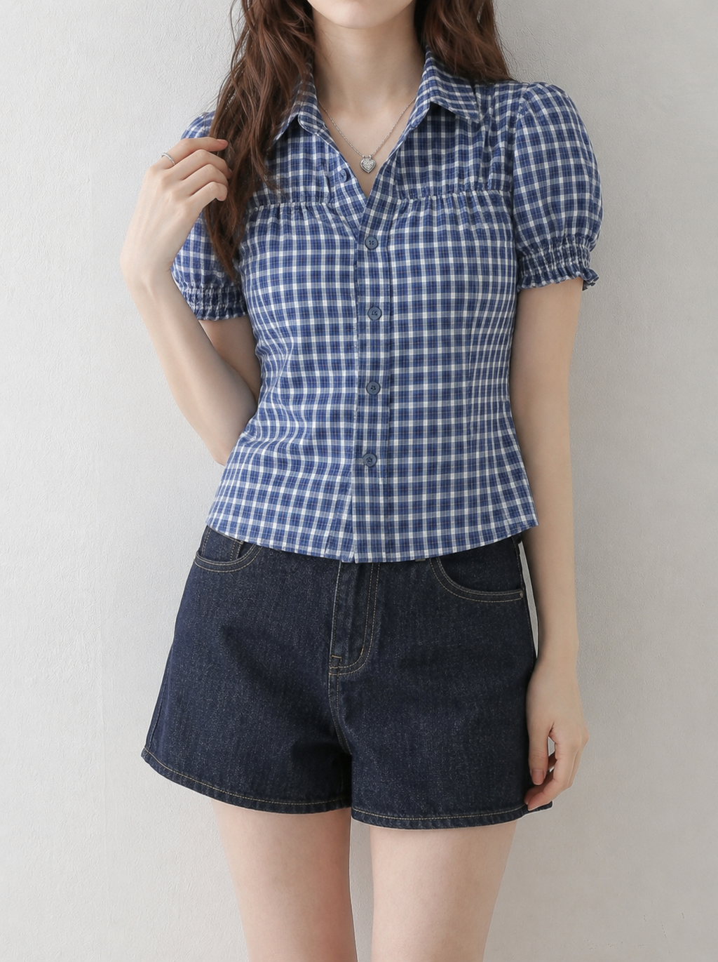 フレンチガーリーチェックシャツ