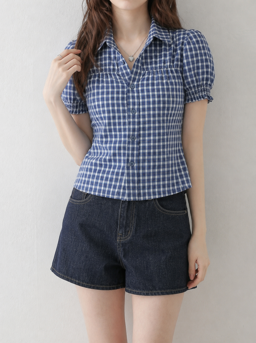 フレンチガーリーチェックシャツ